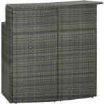 Table de bar de jardin gris 120x55x110 cm résine tressée Table de bar de jardin gris 120x55x110 cm résine tressée