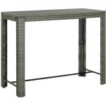 Vidaxl - table de bar de jardin gris 140, 5x60, 5x110, 5 cm rsine tresse