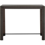 Vidaxl - table de bar de jardin marron 140, 5x60, 5x110, 5cm r�sine tress�e