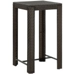 Vidaxl - table de bar de jardin marron 60, 5x60, 5x110, 5 cm r�sine tress�e