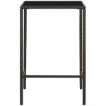 Table de bar de jardin marron 70x70x110 cm rsine tresse verre - inlife