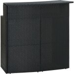 Table de bar de jardin noir 120x55x110 cm r�sine tress�e