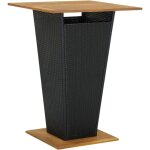 Table de bar noir 80x80x110 cm résine tressée et bois d'acacia vidaxl Table de bar noir 80x80x110 cm résine tressée et bois d'acacia vidaxl