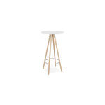 Table de bar ronde 60 cm en htre blanc et naturel - baltic