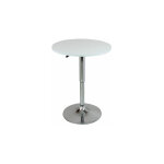 Woltu - table de bar en mdf avec pied - table ronde - hauteur r�glable - blanc