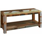 Massivmoebel24 - table basse 110x45 bois de rcupration laqu multicolore nature of spirit 107