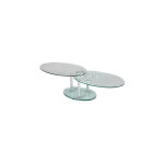 M&s - table basse 2 plateaux ovales en verre tremp� transparent - glass