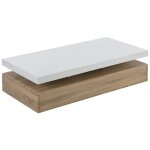 Vente - unique - table basse avec 2 tiroirs en mdf - naturel clair et blanc - felix Vente - unique - table basse avec 2 tiroirs en mdf - naturel clair et blanc - felix