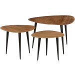 Tables basses 3 pcs bois d'acacia massif vidaxl