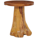 Vidaxl ? table basse ronde 40x40 cm en bois de teck massif ? support racine de teck ? r�sistante aux ...