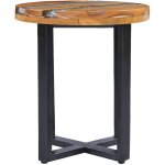 Table basse 40x45 cm bois de teck massif et polyr�sine vidaxl