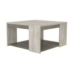 Demeyere - table basse 80x80cm cannes chêne champagne / béton clair Demeyere - table basse 80x80cm cannes chêne champagne / béton clair