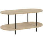 Hellin - table basse en bois de manguier à double plateau et en métal - sali Hellin - table basse en bois de manguier à double plateau et en métal - sali
