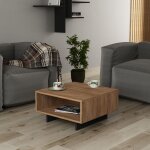 Cotecosy - table basse contemporaine en chne et anthracite, 60x32x60 cm, idale pour salon ou salle ...