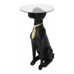 Table d'appoint d�co  chien assis  66cm noir & or
