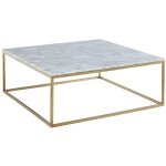 Pascal morabito - table basse design aretha de marbre et m�tal - blanc et dor�