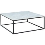 Pascal morabito - table basse design aretha de marbre et m�tal - blanc et noir