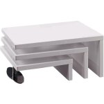 Table basse design  elysa  - 80 x 59 x 37, 5 cm - blanc laqu�