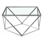 Paris prix - table basse design en verre 'lora' 80cm argent Paris prix - table basse design en verre 'lora' 80cm argent