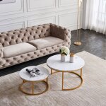 Table basse gigogne (lot de 2) 80 + 60 cm pour salon, bureau et studio - tables de salon rondes au design ...
