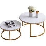 Fortuna lai - table basse gigogne ronde moderne - cadre en métal, panneau à motif marbré - grande table ... Fortuna lai - table basse gigogne ronde moderne - cadre en métal, panneau à motif marbré - grande table ...