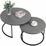 Unho - table basse gigogne salon marbre: lot de 2 tables gigognes ronde industrielle bout de canapé design ... Unho - table basse gigogne salon marbre: lot de 2 tables gigognes ronde industrielle bout de canapé design ...