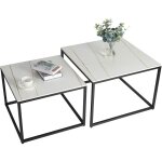 Unho - table basse gigogne salon marbre: tables gigognes carrées industrielle lot de 2 bout de canapé ... Unho - table basse gigogne salon marbre: tables gigognes carrées industrielle lot de 2 bout de canapé ...