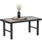 Table basse de jardin - outsunny - rectangulaire - avec plateau spc � effet bois - en m�tal - 100 x 52 ...