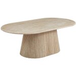 Table basse en marbre artificiel - effet travertin beige - tifuli