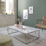Table basse en marbre et mtal