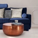 Womo - design - table basse martele de salon - table d'appoint ronde artisanale  59x30, 5 cm - aluminium ...