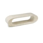 Iperbriko - table basse moderne pour t�l�vision en pierre beige 130 x 35 x h 35 cm