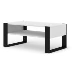 Bim furniture - table basse nuka f 110x60x48 cm blanc mat / noir mat table d'appoint table avec tagre ...