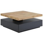 Vente - unique - table basse pivotante avec 1 tiroir en mdf - anthracite et naturel - kyria Vente - unique - table basse pivotante avec 1 tiroir en mdf - anthracite et naturel - kyria
