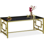 Relaxdays - table basse avec plaque de verre noire, cadre métallique, table de salon, hxlxp 45 x 110 ... Relaxdays - table basse avec plaque de verre noire, cadre métallique, table de salon, hxlxp 45 x 110 ...