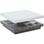 Vente - unique - table basse - plateau pivotant - mdf laqué blanc et béton - fausto ii Vente - unique - table basse - plateau pivotant - mdf laqué blanc et béton - fausto ii