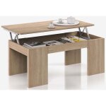 Pegane - table basse � plateau relevable coloris ch�ne canadien - dim : 100 x 50 x 42 cm