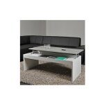 Le quai des affaires - table basse plateau relevable darwin 120x60cm / blanc et b�ton / 120x60x43 cm