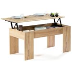 Table basse plateau relevable rectangulaire tara bois imitation htre