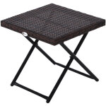 Table basse pliable de jardin style cosy chic dim. 40l x 40l x 40h cm m�tal �poxy r�sine tress�e imitation ...