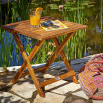 Table basse pliante en bois d'acacia 46x46cm table d'appoint pliable pour jardin terrasse int�rieur ext�rieur ...