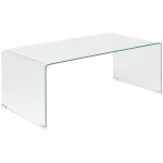 Table basse rectangulaire 100 x 50 cm compl�tement en verre transparent de style minimaliste pour salon ...