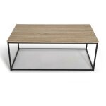 Idmarket - table basse rectangulaire detroit 113 cm design industriel bois et métal Idmarket - table basse rectangulaire detroit 113 cm design industriel bois et métal