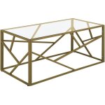 Beliani - table basse rectangulaire avec plateau en verre et cadre en m�tal dor� au style moderne et ...