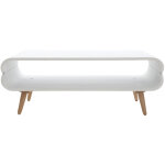 Miliboo - table basse rectangulaire scandinave blanc et bois clair l118 cm takla