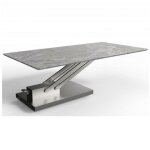 Inside75 - table basse relevable bravo marble grey plateau cramique finition marbre gris brillant.