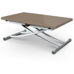 Table basse relevable carrera taupe laqu�