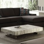 Inside75 - table basse relevable extensible block design vintage piétement taupe 80 x 120 cm Inside75 - table basse relevable extensible block design vintage piétement taupe 80 x 120 cm