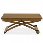 Table basse relevable extensible italienne mascotte noyer 105 x 70 / 140 cm Table basse relevable extensible italienne mascotte noyer 105 x 70 / 140 cm