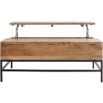 Miliboo - table basse relevable industrielle bois manguier massif et m�tal noir l110 cm ypster